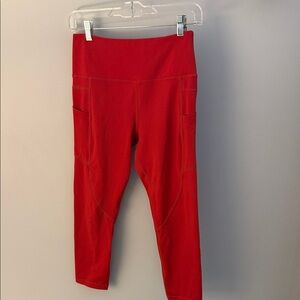 ZYIA Red Ankle Cropped Pants